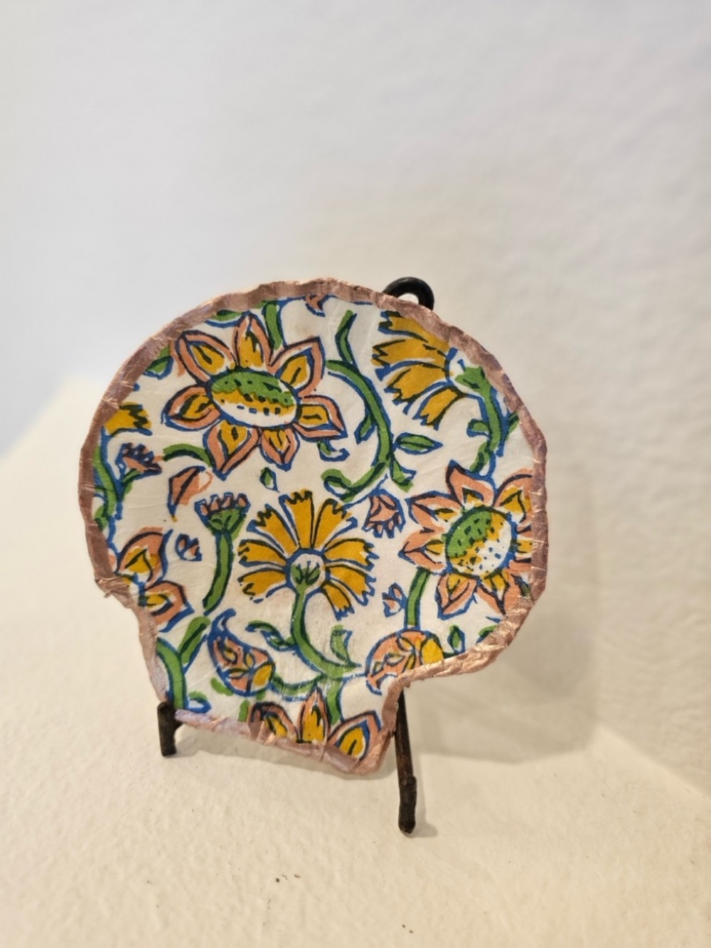 Handmade Seashell Bohemian Floral Trinket Jewelry Dish